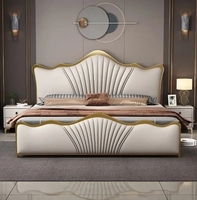 Lit Moderne Luxe Taille King et Queen avec Rangement, Rembourré, Simple, Double et Lit Superposé Double pour Chambre à Coucher