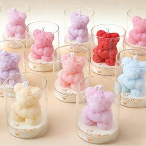 Custom Eco-Friendly Birthday Party Favors Rose Mini Bear <b>Candle</b> <b>Soy</b> Wax Scented Gifts for Baby Shower Home Decoration Weddings - Product Image 4