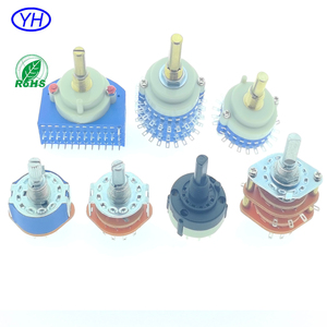 Muestras gratuitas de la marca YH: Interruptor giratorio de 44 mm de 1, 2, 3, 4, 5, 6, 7, 8, 9, 10, 11, 12 posiciones, 1P8T, 2P12T, 3P12T, 4P12T para audio - Product Image 1