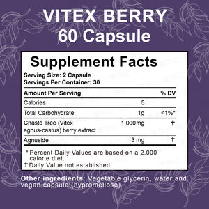 Groothandel OEM Vitex Berry 60 Vegan Vloeibare <span class=keywords><strong>Phyto</strong></span>-Capsules Ondersteunt Hormoonbalans voor Vrouwen Vitex (Kastanjeboom) <span class=keywords><strong>Supplement</strong></span> - Product Image 2