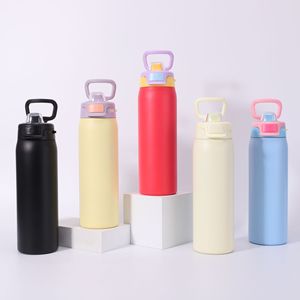 Gourde isotherme en acier inoxydable 2-en-1 de 22oz/32oz avec couvercle à double ouverture (paille et ouverture directe) – Tasse de sport portable pour la gym - Product Image 1