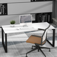Bureau de direction moderne - Poste de travail modulaire extensible en 2 parties avec structure métallique, fabriqué en Chine, mobilier de bureau élégant