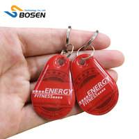 Custom NFC RFID Keychain Waterproof 1K Memory NTAG215 NFC Tag for Door Lock Access & Restaurant Google Review Plate