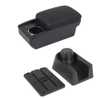 Vtear pour SEAT Ibiza 2008-2025 – Boîte de rangement multifonctionnelle en cuir pour accoudoir de voiture avec porte-gobelet USB – Pièces de modification intérieure