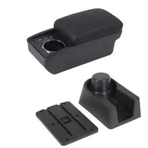 Vtear para SEAT <span class=keywords><strong>Ibiza</strong></span> 2008-2025, Caja de Almacenamiento Multifuncional para Reposabrazos de Coche, de Cuero, con Portavasos USB, Accesorios de Modificación <span class=keywords><strong>Interior</strong></span> - Product Image 1