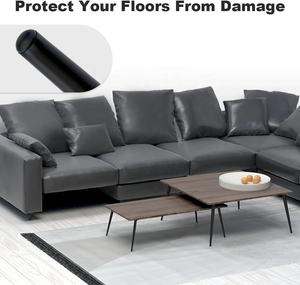 Kit per gambe inclinate in metallo nero opaco da 16 pollici per gambe ad angolo affusolate per tavolino da divano da salotto - Product Image 2