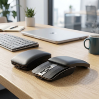 Nouveau clavier mini pliable sans fil BK204 avec souris rétractable, combo à interrupteurs ciseaux, rechargeable USB Type-C pour tablettes