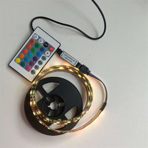 Mini <span class=keywords><strong>bande</strong></span> <span class=keywords><strong>lumineuse</strong></span> USB à <span class=keywords><strong>LED</strong></span>, 24 clés, télécommande, bricolage, décor de fond de la télévision d'intérieur, <span class=keywords><strong>bande</strong></span> <span class=keywords><strong>lumineuse</strong></span> - Product Image 5