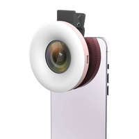 Objectif Macro HD 15X Universel Professionnel à Clipser avec Anneau Lumineux Intégré en Plastique pour iPhone et Téléphones Android