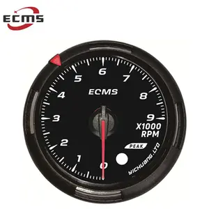 60MM Tachometer 0-9000 Rpm gauge Black Face with White&Amber Lighting Car Meter