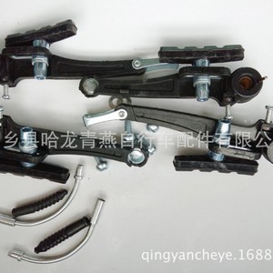 Freno V para bicicleta, freno de pinza delantero y trasero recubierto de plástico para bicicleta de montaña, ajustable con pastillas de material compuesto metálico - Product Image 4