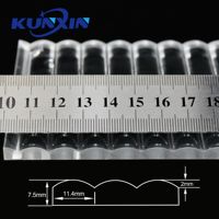 Kunxin Panneau acrylique décoratif à texture rayée 8mm 9mm 10mm Feuille acrylique nervurée transparente pour cloison murale