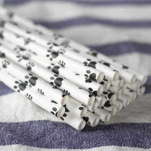 Joinhot Paper Straws With Cat Paw Prints Biodegradable Disposable Party Straws - Product Image 4