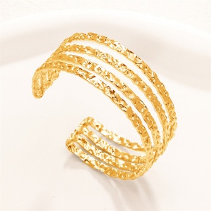 Brazalete de Lujo en Forma de C, Chapado en Oro, Acero Inoxidable, Brazalete Hueco, Joyería - Product Image 4