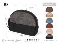 Portamonete da donna con chiusura a cerniera, in microfibra, in pelle sintetica, portafoglio compatto per l'uso quotidiano - Product Image 1