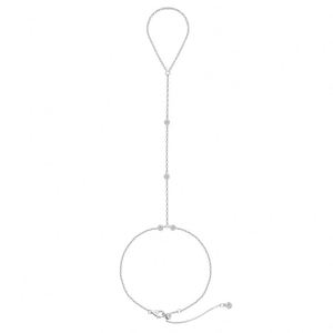 Dylam Unique Charm Fine Jewelry Manufacturer 925 <b>Silver</b> Link Chain 5A Zirconia Pendant Finger Chain <b>Bangles</b> & <b>Bracelets</b> - Product Image 1