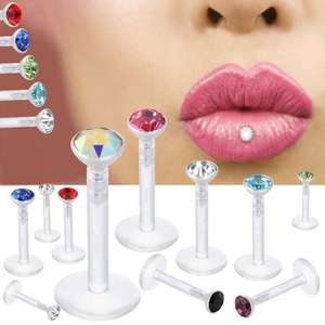 Unisex Flexible Bioplast Labret Stud Fashionable Lip <strong>Piercing</strong> Ring for Ear Cartilage Helix-for Wedding Engagement-Wholesale Body - Product Image 2