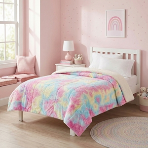 Couverture de lit en flanelle Sherpa réversible, douce, chaude et épaisse, personnalisée tie-dye, moelleuse et duveteuse, pour chambre de filles - Product Image 2