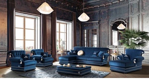 Set di Divani di Lusso in Stile Europeo <span class=keywords><strong>Antico</strong></span> Nero per Soggiorno, Divano Angolare - Product Image 4