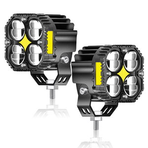 Đèn pha <span class=keywords><strong>LED</strong></span> xe máy HyperLight 120W 12000LM tích hợp đèn xi nhan màu hổ phách, đèn pha chiếu xa chiếu gần, đèn sương mù - Product Image 1