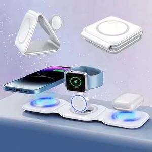 Newest Portable Magnetic Fast Charger Holder 3 in 1 Multifunction 15W Wireless Charging <b>Stand</b> Charger Station for Phone 15 16 - Product Image 2