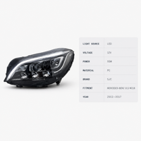 Ensemble de phares LED pour Mercedes-Benz CLS W218 2012-2017, mise à niveau haut de gamme, feux de jour 55W 24V