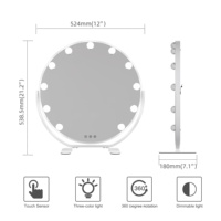 11 ampoules LED G35 à intensité variable, base ronde en fer, gradation progressive, cadre OEM ODM, miroir de maquillage avec éclairage
