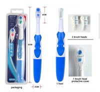Cepillo de Dientes Eléctrico Giratorio para Adultos, Impermeable, de Doble Cabezal, con Batería, Sónico, Automático, con Logotipo Personalizado