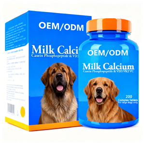 โรงงานขายยาเม็ดแคลเซียมนมสำหรับสุนัขขนาดกลางและขนาดใหญ่ ช่วยบำรุงข้อต่อและกระดูก ซ่อมแซมกระดูกอ่อน รับผลิตแบบ OEM/ODM - Product Image 1