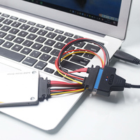 Lingable 50CM pilote dur SATA câble d'alimentation de données Combo 22Pin adaptateur mâle à femelle avec ligne de rallonge ATA série 7 + 15 broches