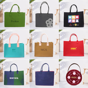 女式大容量环保可定制标志斜挎包手柄毛毡材料可定制标志包 - Product Image 6