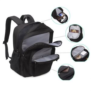 Custom Logo 26L Black School <b>Backpack</b> Waterproof <b>College</b> Travel Business <b>Backpack</b> Bag with Multi Compartments - Product Image 5