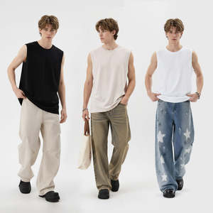 Camiseta sin mangas 100% algodón, transpirable, suave, con cuello redondo, deportiva, informal, para hombre, camiseta sin mangas de verano para hombre - Product Image 4