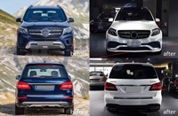 Kit complet de carrosserie pour Mercedes Benz GLS X166 2015-2019 Mise à niveau vers GLS63 a mg Pare-chocs avant Pare-chocs arrière Diffuseur Embouts d'échappement Pièces détachées de voiture