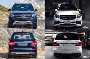 Kit completo de carrocería para Mercedes Benz GLS X166 2015-2019, actualización a GLS63 a <span class=keywords><strong>mg</strong></span>, parachoques delantero, parachoques trasero, difusor, puntas de escape, piezas de coche - Product Image 2