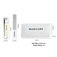 Ensemble de coupe-ongles en acier inoxydable durable et portable, outils de manucure, lime à ongles en verre 4 pièces dans un emballage en boîte, marque BYM