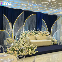 LEDA – Nouveaux rideaux à pampilles métalliques personnalisés et durables, lumières LED suspendues pour scène, éclairage de chemin de mariage, cadre doré pour événements et fêtes de mariage
