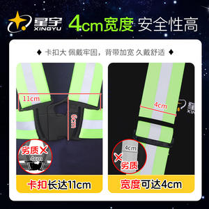 Chaleco de seguridad Starry Sky con correa reflectante de 4 cm para hombro, para tráfico, construcción, ciclismo, alta visibilidad, correas ajustables - Product Image 5