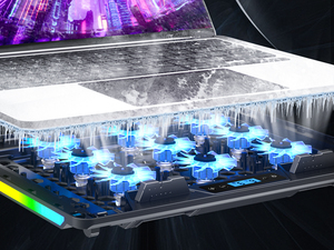 Tampons de refroidissement pour ordinateur portable ergonomiques et réglables en hauteur RGB refroidisseur d'ordinateur portable de jeu avec contrôle de l'écran LCD LOGO personnalisé OEM & ODM - Product Image 2