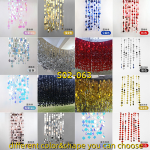 Colorful Red Gold Silver Sequin Beaded Curtain <b>Ceiling</b> & Wall Wedding Party Decoration Supplies - Product Image 4