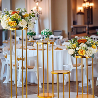 Piliers de mariage de luxe en métal doré, supports à gâteaux détachables, socles cylindriques pour table de desserts, décoration de fête