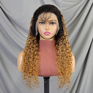 200% Human Hair <b>Wigs</b> #1BT/30 Water Wave <b>Lace</b> Front <b>Wigs</b> Long 13x4 Transparent <b>Lace</b> Frontal Hair <b>Wig</b> - Product Image 3