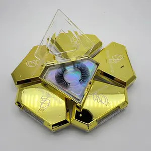 Mink3d Eyelashes 25mm Eyelash Box lash packaging Diamond Customized Shaped Lashbox Packaging box