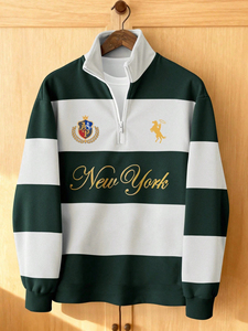 <span class=keywords><strong>Felpa</strong></span> da <span class=keywords><strong>Uomo</strong></span> Casual, Comoda e Leggera con Mezza <span class=keywords><strong>Zip</strong></span> - Product Image 1