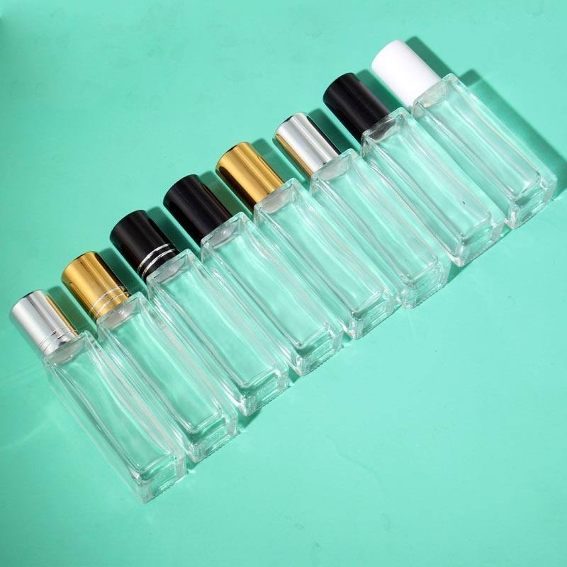 10ml transparent rouleau carré sur bouteille (court)