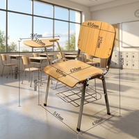 Meubles scolaires modernes, bureau et chaise en bois pour les élèves du secondaire, ensemble de table scolaire pour adultes de la collège du Guangdong