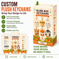 Porte-clés en peluche personnalisés, boîte mystère OEM ODM, 6 styles d'animaux, série de porte-clés en peluche mignons, vente en gros, cadeau