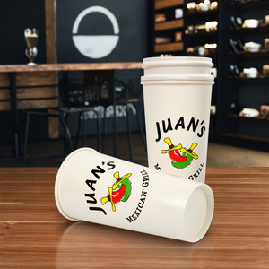 Eco-Friendly 16oz/20oz/22oz/24oz Single Wall Paper Cup for Hot & Cold Beverages for Mineral Water Custom Packaging Available