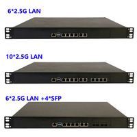 Appliance pare-feu réseau 1U en rack, Intel LGA1700 12e, 13e, 14e génération, 10 ports LAN 2.5GbE, OPNsense, PfSense, passerelle VPN, mini serveur