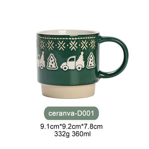 <span class=keywords><strong>Tazas</strong></span> de Café de Porcelana Pintadas a Mano <span class=keywords><strong>al</strong></span> <span class=keywords><strong>por</strong></span> <span class=keywords><strong>Mayor</strong></span>, Juego de <span class=keywords><strong>Tazas</strong></span> de Té con Leche de Santa Claus Apilables Personalizadas, Aptas para Lavavajillas y Microondas - Product Image 5